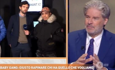 Dritto e rovescio, il maranza provoca e Del Debbio lo zittisce