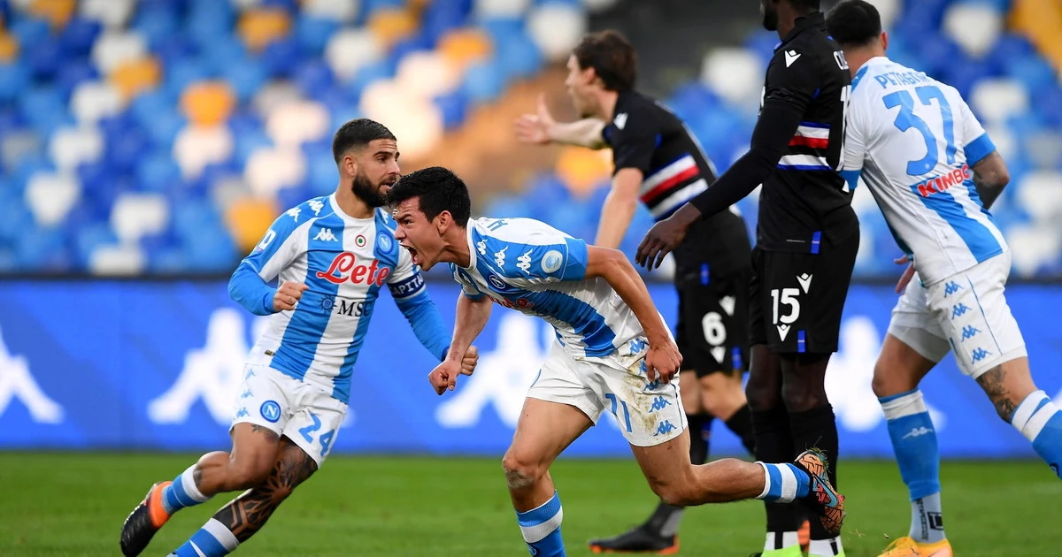 Serie A, il Napoli batte la Sampdoria per la prima vittoria al nuovo stadio Maradona: 2-1 grazie a Lozano e Petagna