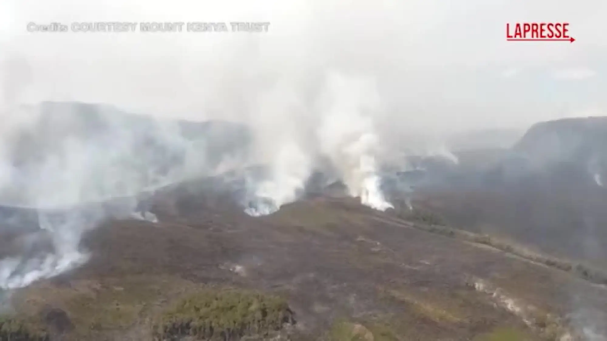 Kenya, vasto incendio sul Monte Kenya: distrutti 8.700 ettari di vegetazione