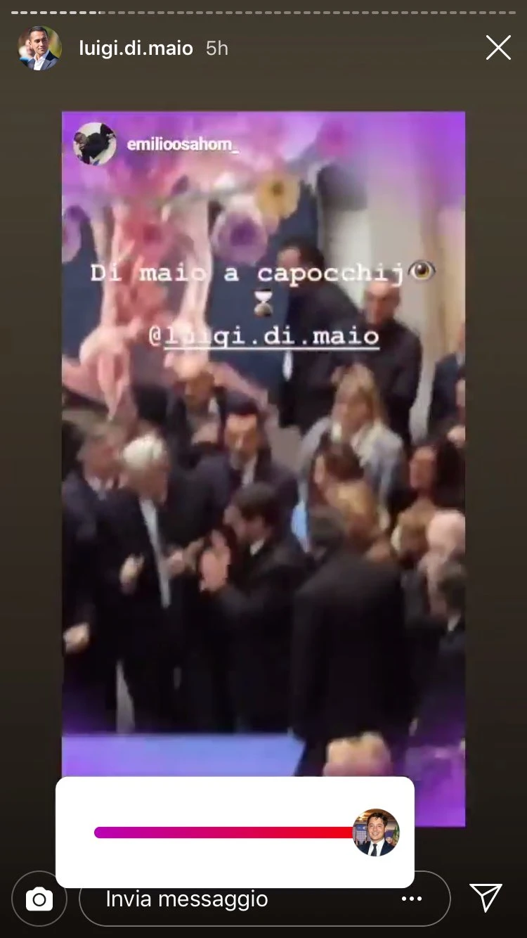 Luigi Di Maio condivide per errore un video su Instagram dove lo insultano