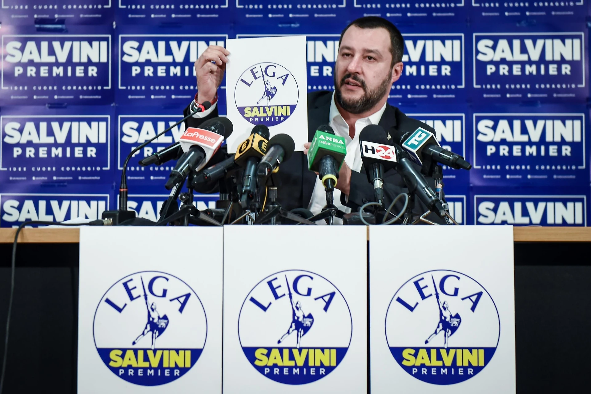 Matteo Salvini, Lega: ecco il nuovo simbolo del Carroccio