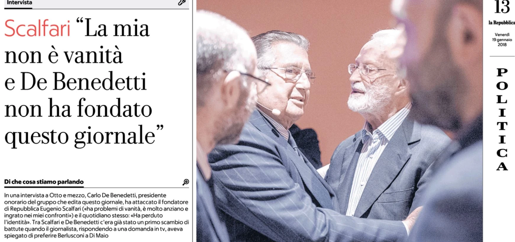Repubblica nel caos, Scalfari contro De Benedetti: "Me ne fotto", cosa si spingono a scrivere
