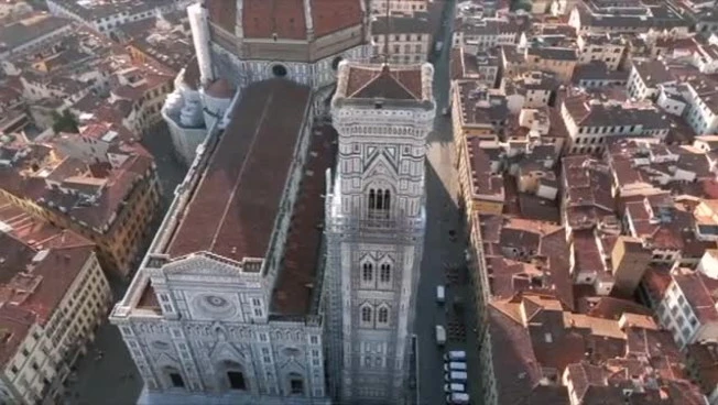 Firenze, completato ponteggio per il restauro del Campanile di Giotto