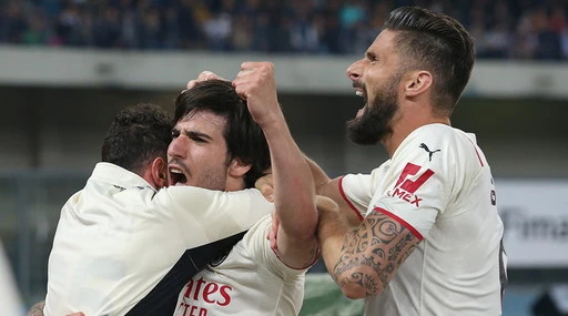 Serie A, il Milan espugna Verona per 3-1 e torna primo in classifica, Tonali show