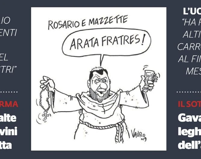 Matteo Salvini e le tangenti, Vauro e Travaglio stavolta rischiano grosso: orrore in prima pagina