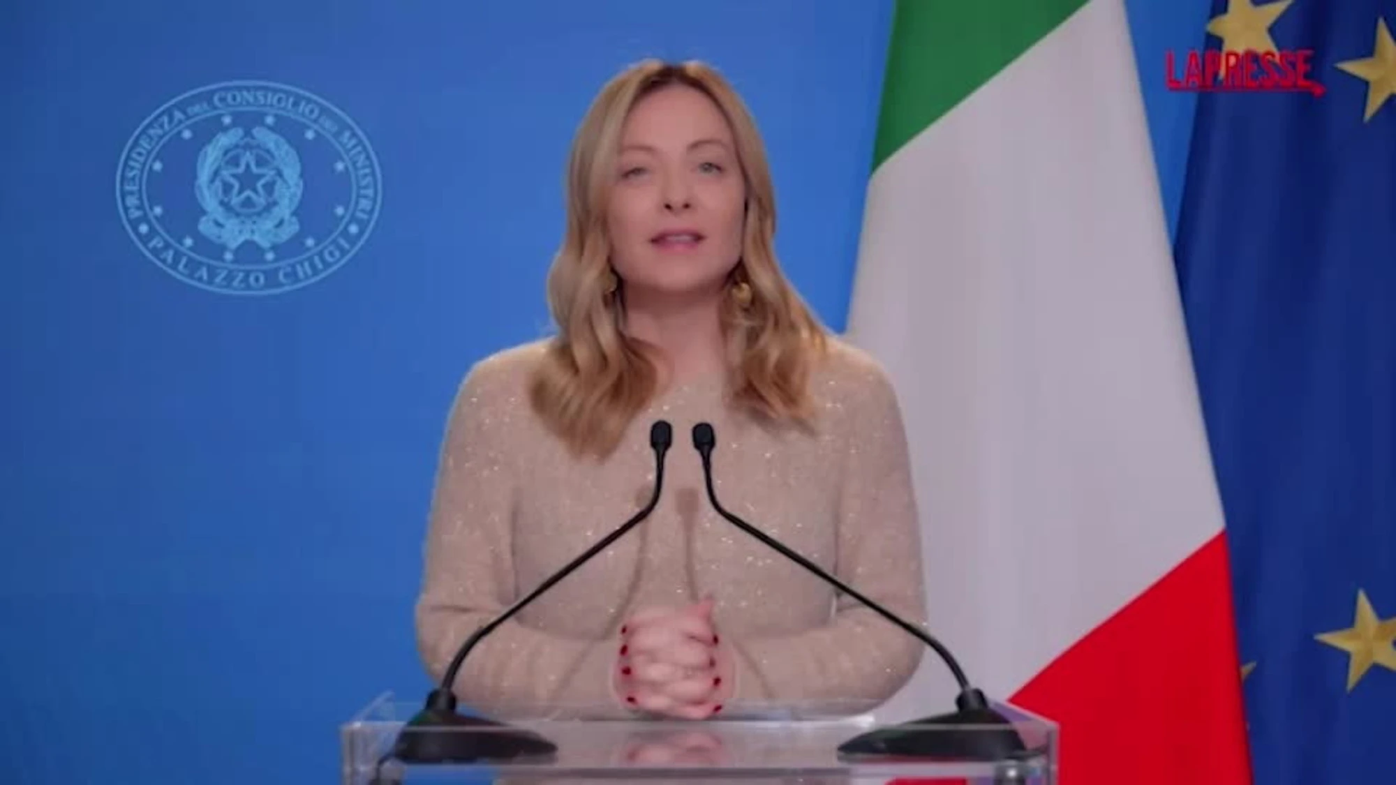 Meloni: "Affetto per le famiglie Trentini e Burlò, grazie ai servitori dello Stato"