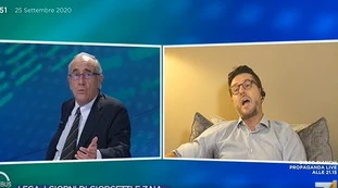 Nicola Molteni e Massimo Franco, rissa a Omnibus: "Allora siamo tutti fascisti?", "Sei nervoso eh"