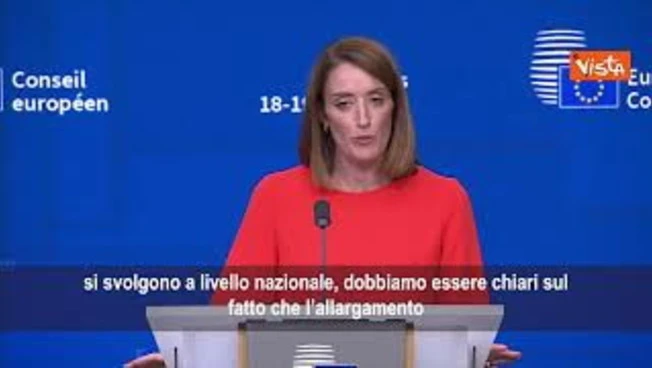 Metsola: Accelerare su allargamento a Ucraina e Moldova, è un investimento geopolitico