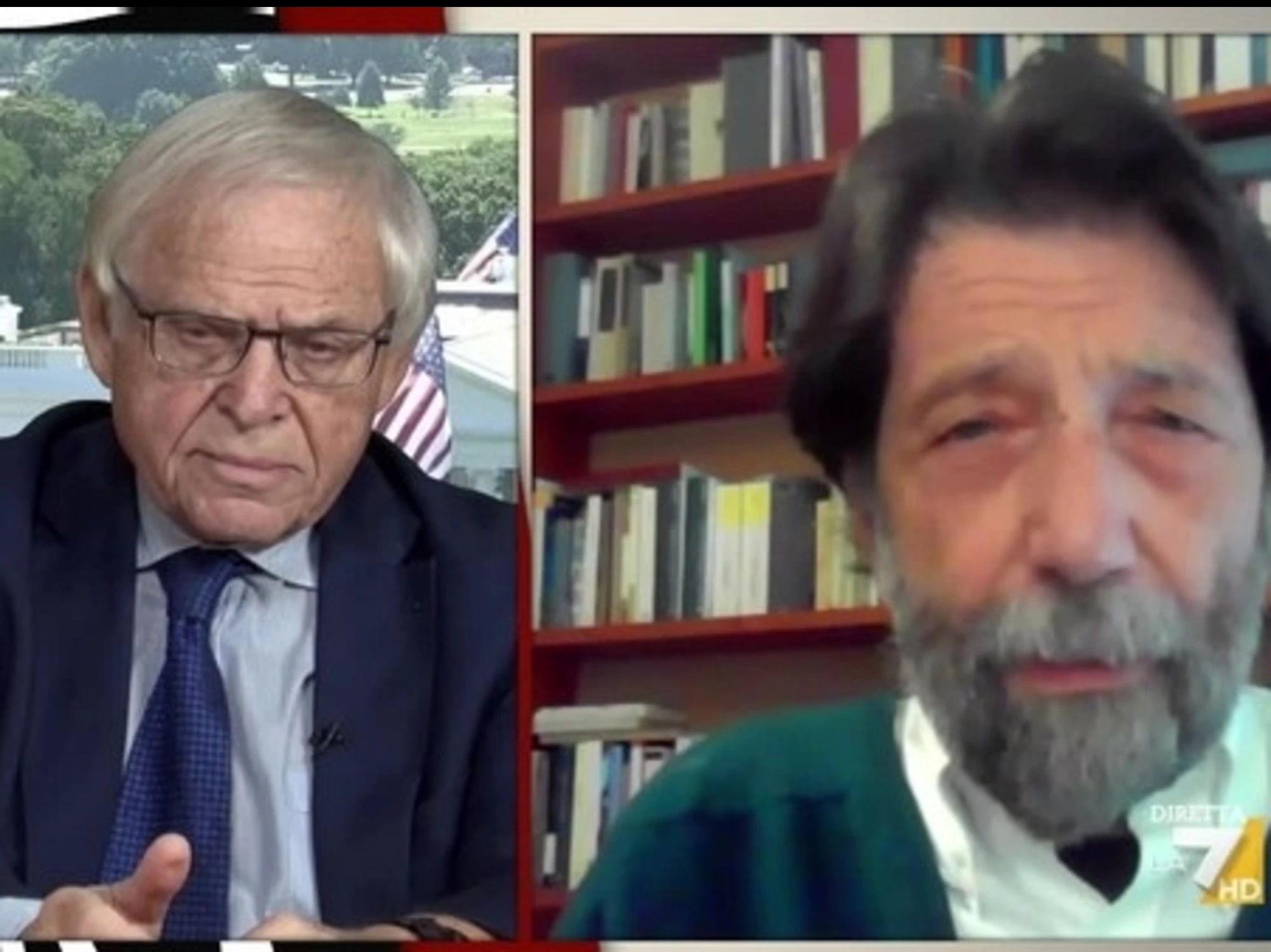 DiMartedì, rissa Luttwak-Cacciari: "L'aritmetica!", "Bene bene..."