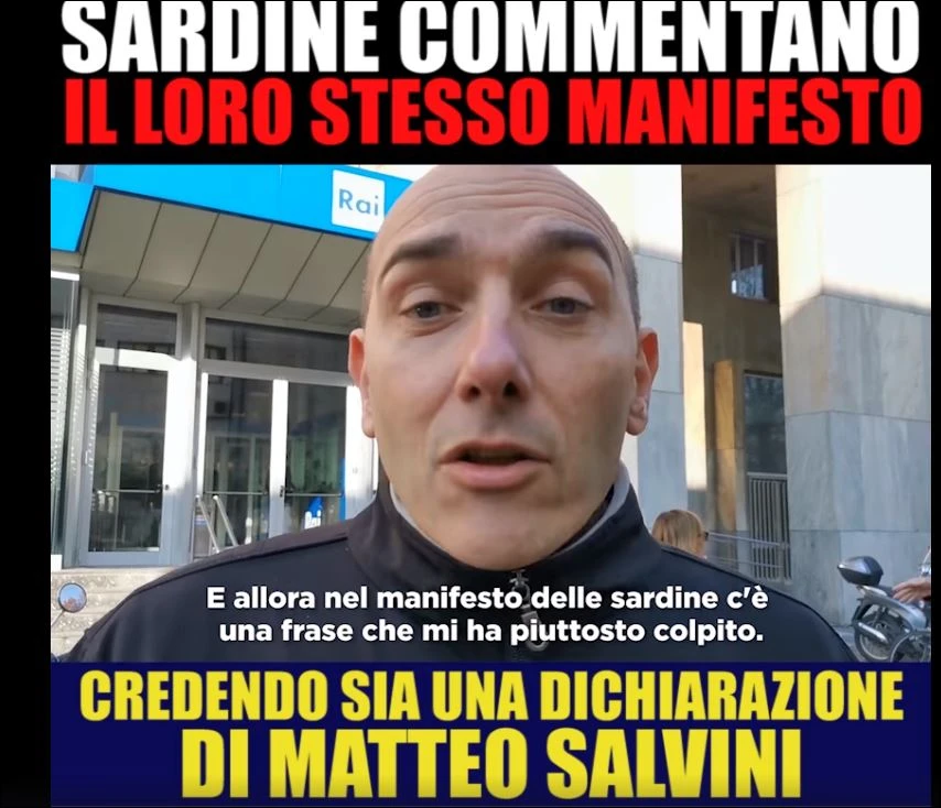Sardine fregate dal leghista Alessandro Morelli: insulti a Matteo Salvini per una frase del loro manifesto