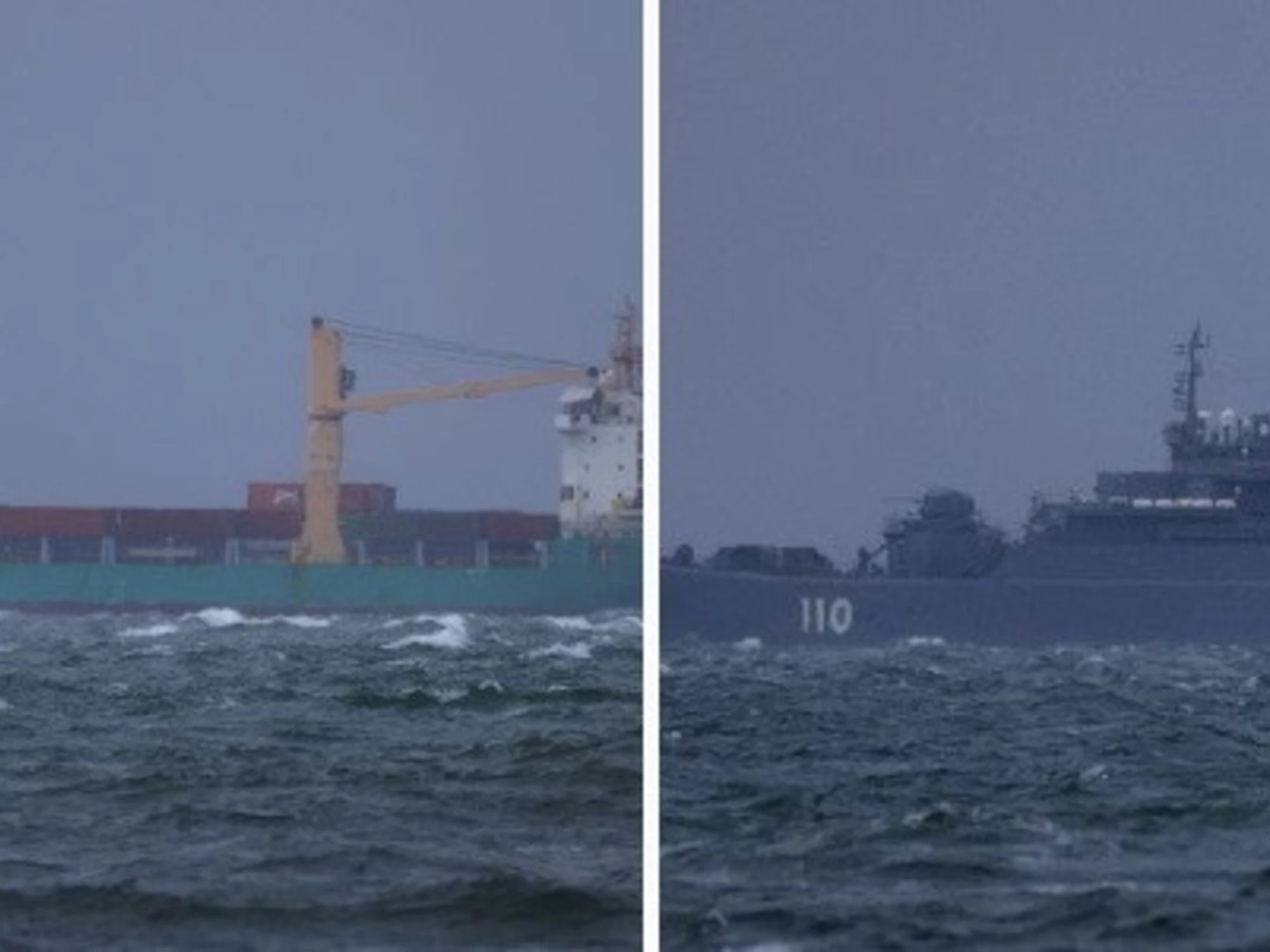 Mar Baltico, nave da guerra russa scorta petroliera-ombra