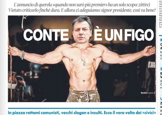 Franco Bechis sfida Giuseppe Conte. Il premier minaccia querela, prima pagina clamorosa: "Così va bene?"