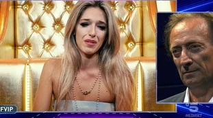 Grande Fratello Vip, Amedeo Goria e il gelo in diretta con la figlia Guenda: "Scappato", Signorini infierisce, Maria Teresa Ruta piange