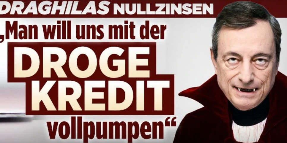 Mario Draghi, copertina horror della Bild: vergogna contro il presidente Bce: "Vampiro, ci succhia i risparmi"