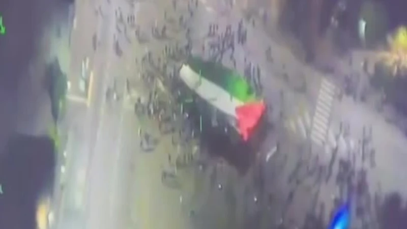 Italia-Israele, manifestazione pro Pal di Udine vista dai droni