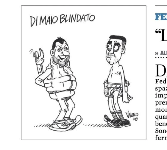 Luigi Di Maio e Matteo Salvini, Vauro varca il limite: "sodomizzazione politica" in prima pagina sul Fatto