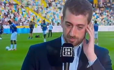 Dazn, l'inviato di Udinese-Como va in tilt in diretta: "La rifaccio". Tutto in onda