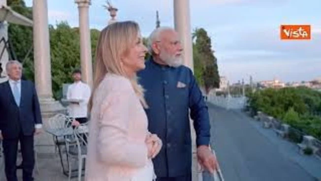 Meloni accoglie il Primo Ministro indiano Narendra Modi con una cena con vista su Roma