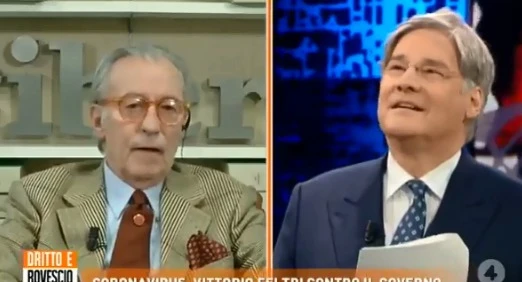 Dritto e Rovescio, Vittorio Feltri: "Coronavirus? Se serve a far fuori Giuseppe Conte, alè"