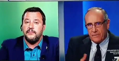 Otto e mezzo, Salvini tuona in diretta: "Io vendo battaglia, quelli prima di me...", Gruber e Franco muti