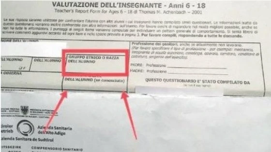Bolzano, lo scandalo sul modulo della Asl per i bambini di scuola media: chiedono la razza