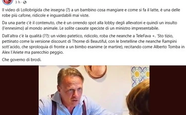 Andrea Scanzi ricopre d'insulti Lollobrigida per uno spot: "Patetico, cafone, disperato"