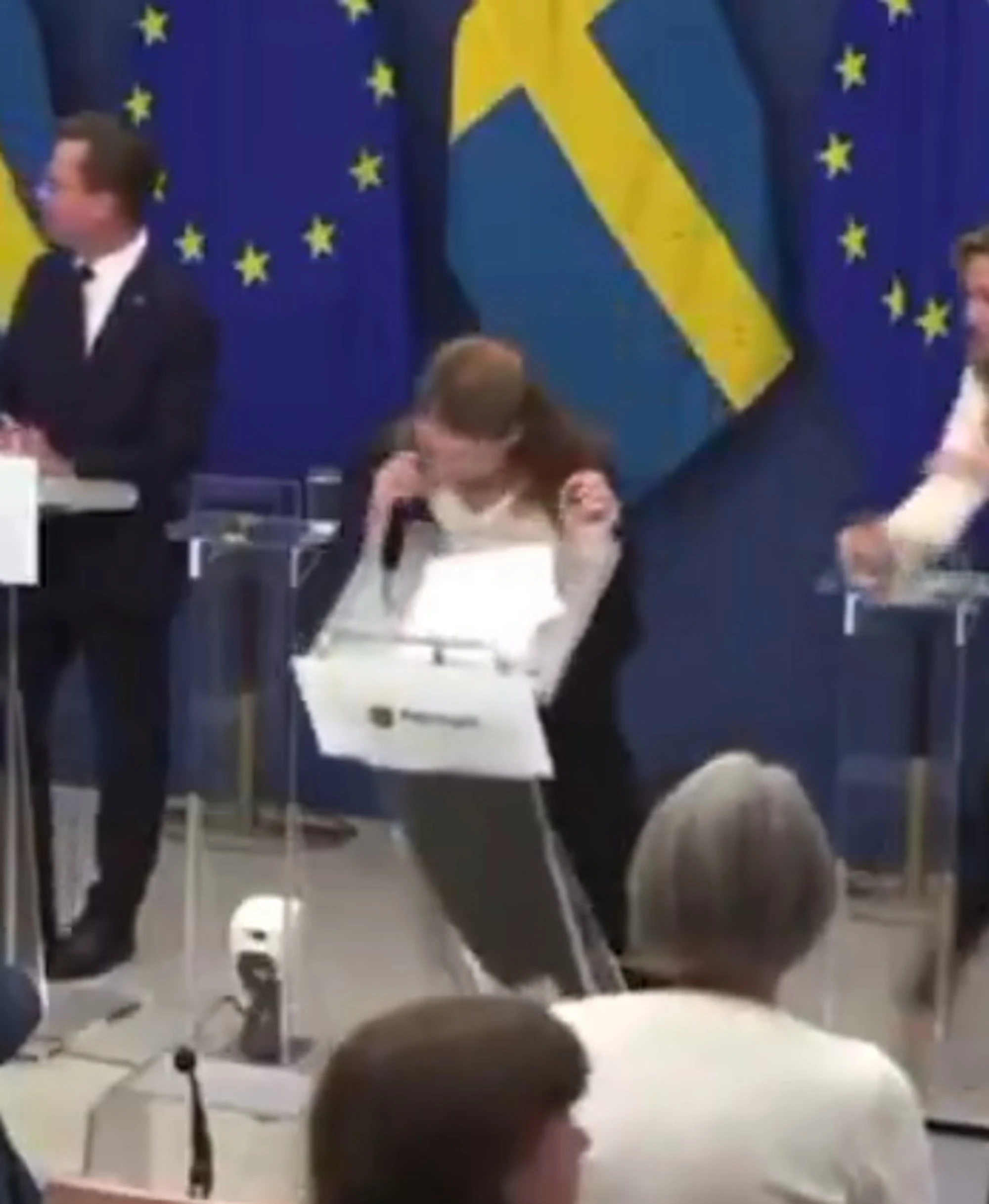 Svezia, la ministra della Sanità Elisabet Lann collassa durante la conferenza stampa