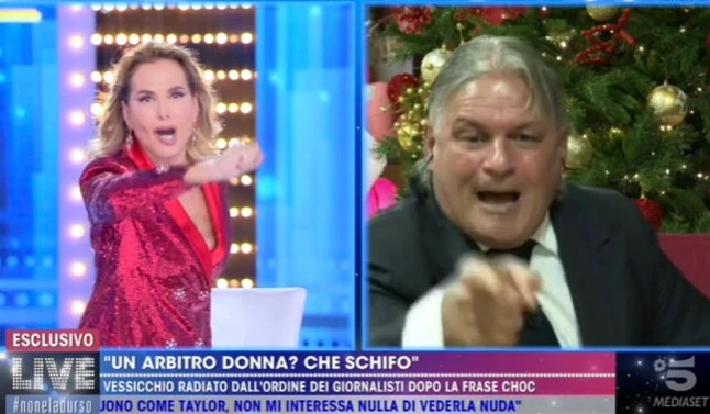 Live-Non è la D'Urso, Barbara D'Urso asfalta Vessicchio: "Stai zitto, nella mia tv non ci puoi stare"