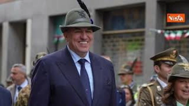 Il Ministro della Difesa Guido Crosetto a Biella per assistere all'Adunata degli Alpini
