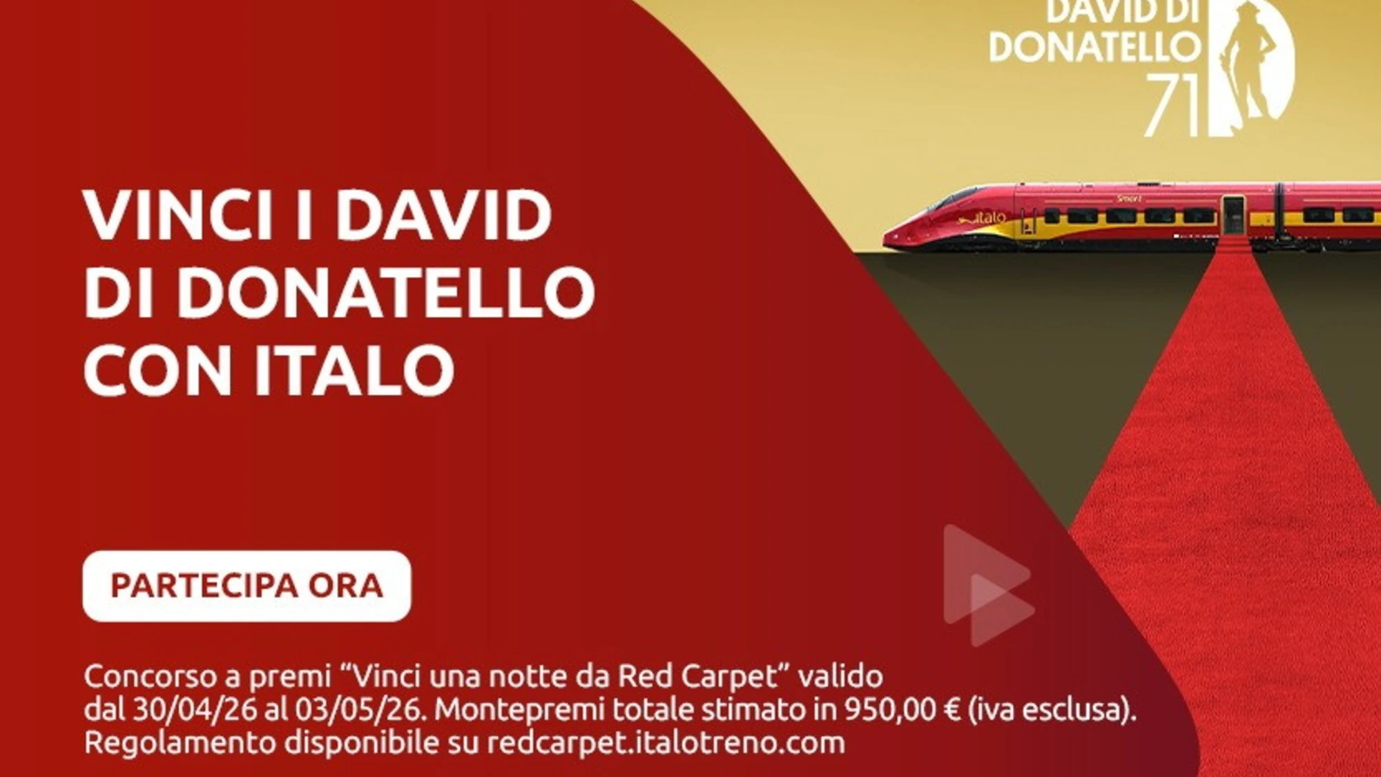 ITALO MOBILITY PARTNER DEI PREMI “DAVID DI DONATELLO” 2026 