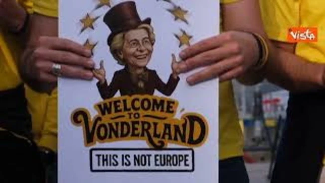 "Tecnocrazia costa più dei dazi Usa", protesta Coldiretti a Bruxelles contro von der Leyen. Immagini