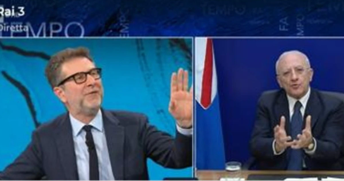 Che Tempo Che Fa, battibecco tra Vincenzo De Luca e Fabio Fazio: "Giusto 3 o 4 ministri", "È la sua opinione"