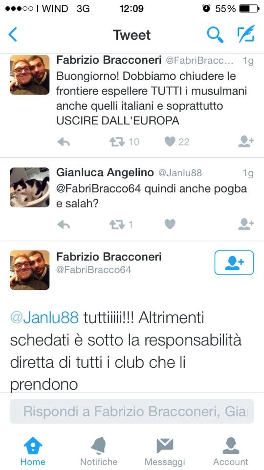 Fabrizio Bracconeri: "Via tutti i musulmani dall'Italia, anche Pogba e Salah"
