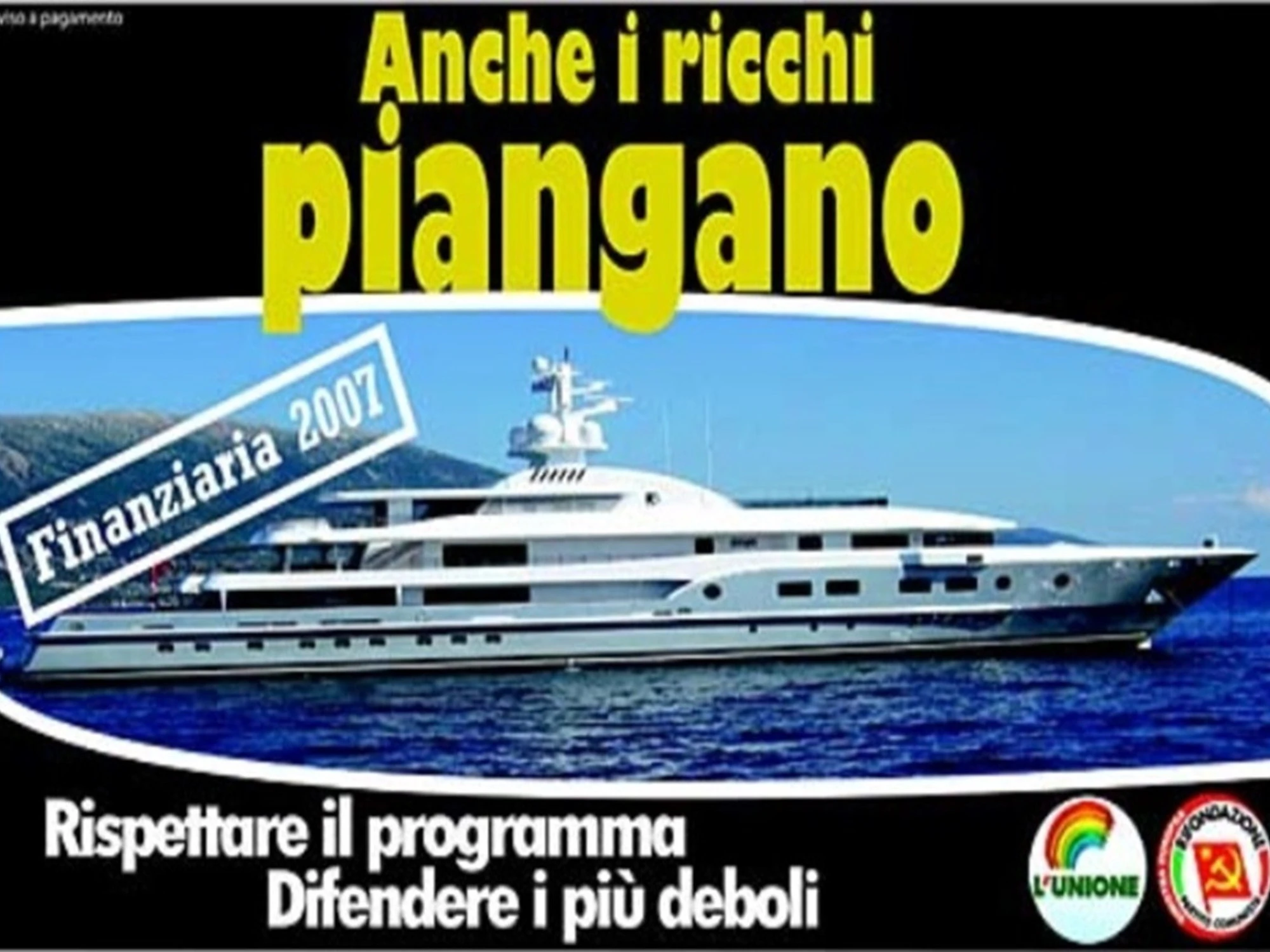 La sinistra è rimasta quella dello yacht