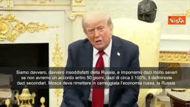 Guerra Ucraina, Trump: Accordo entro 50 giorni o dazi 100% ad alleati Russia