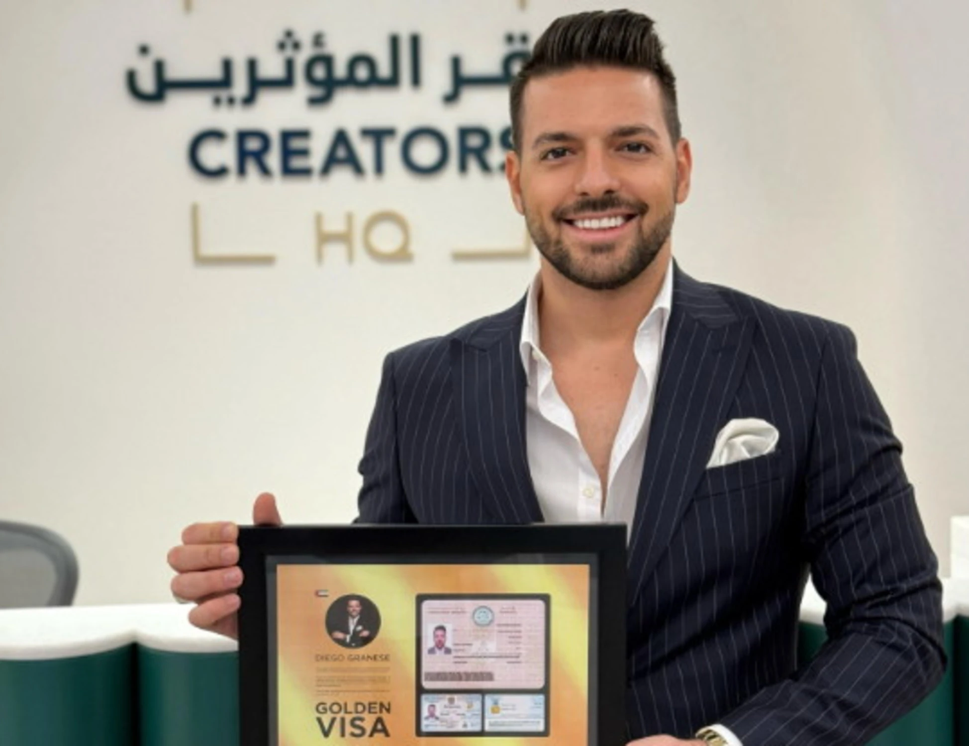 Diego Granese riceve il prestigioso Golden Visa degli Emirati Arabi Uniti come figura influente a Dubai