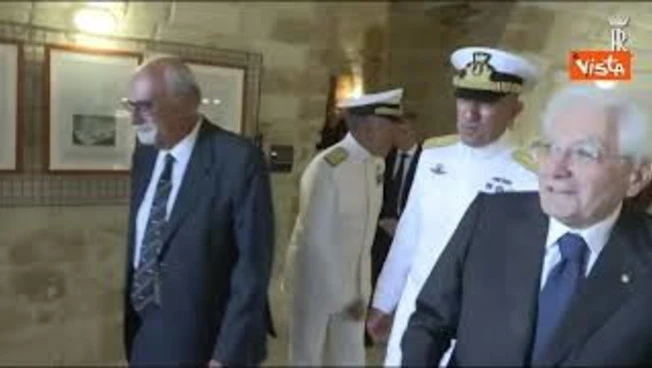 Mattarella al Castello aragonese a Taranto in occasione dell'apertura dei Giochi del Mediterraneo