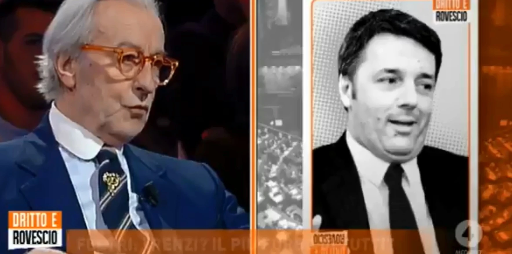 Vittorio Feltri a Dritto e Rovescio su Matteo Renzi: "Non lo voterei mai, ma tanto scemo non lo è"
