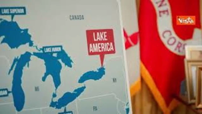 Trump cambia nome Lago Ontario in Lago America, i cartelli nello Studio Ovale 'Lake America'