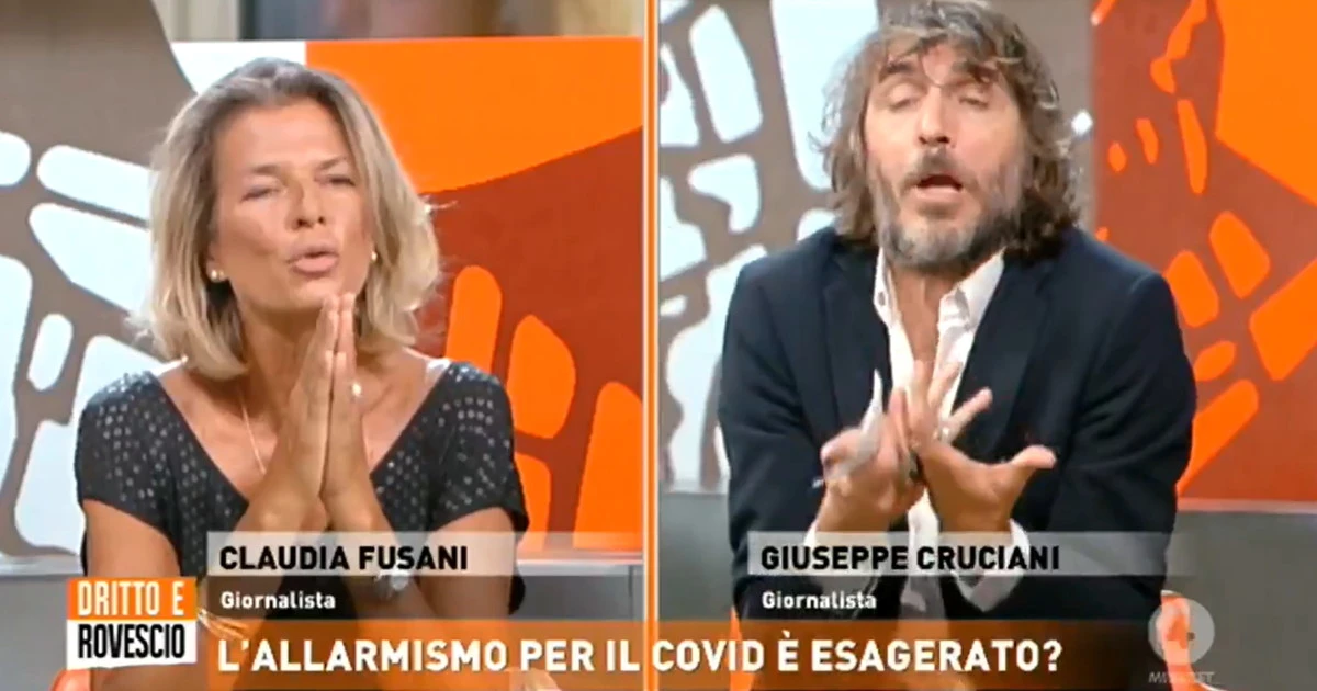 Dritto e Rovescio, Giuseppe Cruciani zittisce Claudia Fusani: "Ma perché? Terrore continuo"