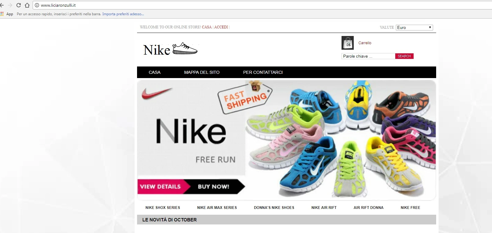 Licia Ronzulli sul web è un sito di shopping di scarpe Nike