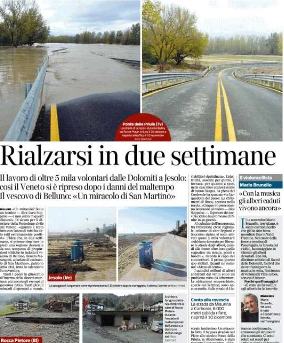 Veneto, la lezione al sud dopo la sciagura: a sole due settimane dalla tempesta che ha distrutto la regione...