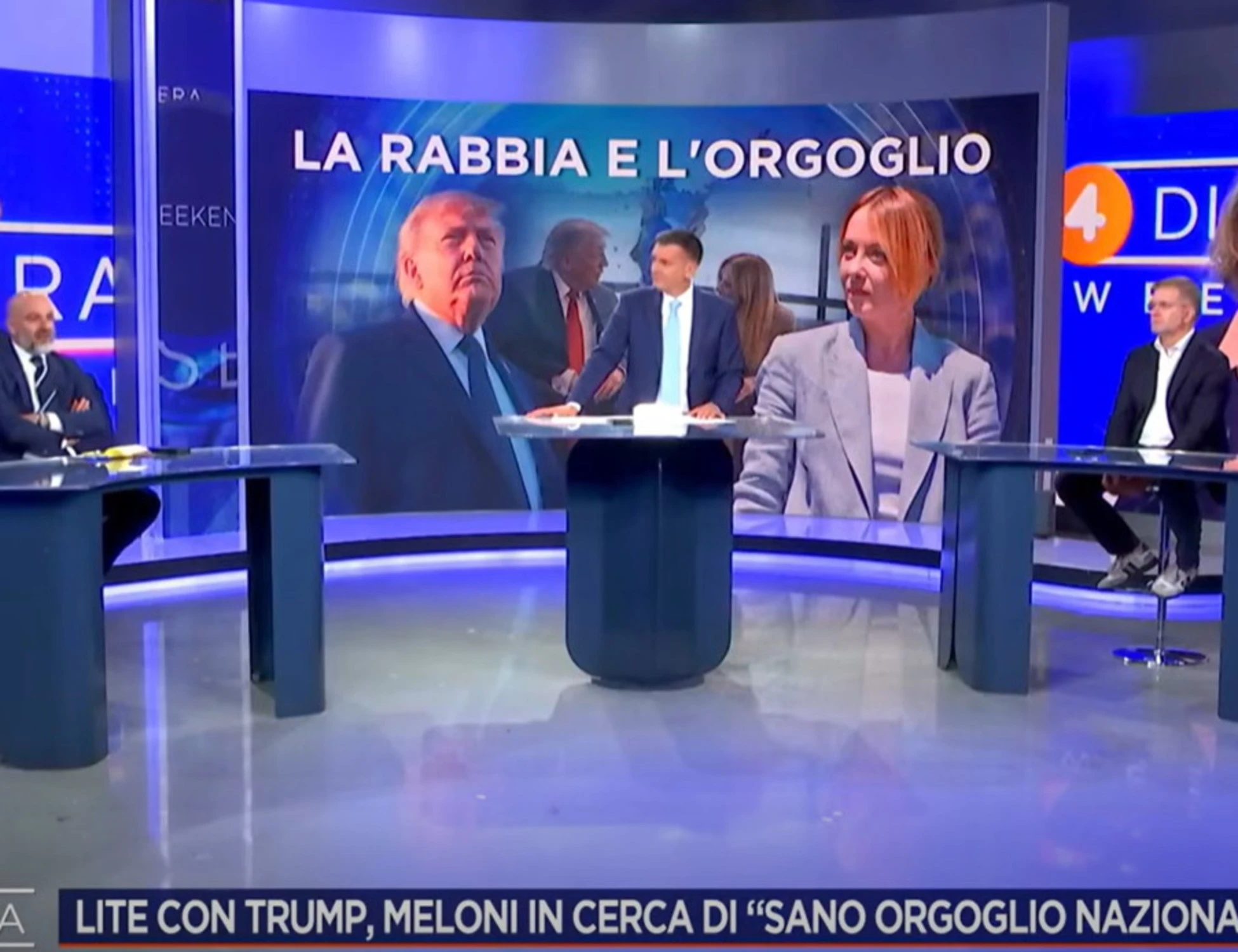 4 di Sera, "La mia fonte mi ha detto: 100%". Meloni-Trump, bomba di Rossi-Hawkins