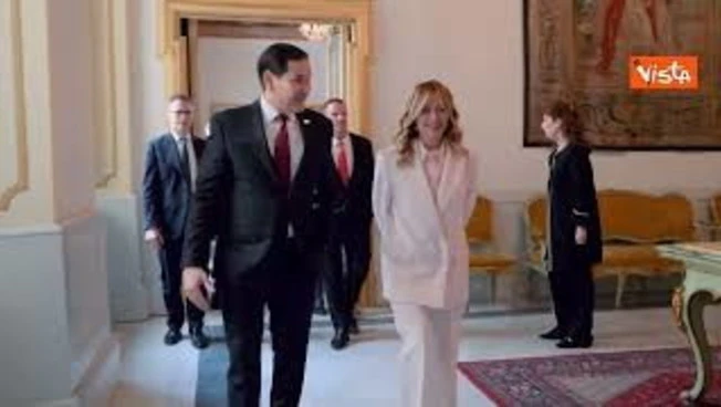 Meloni incontra il Segretario Usa Marco Rubio a Palazzo Chigi