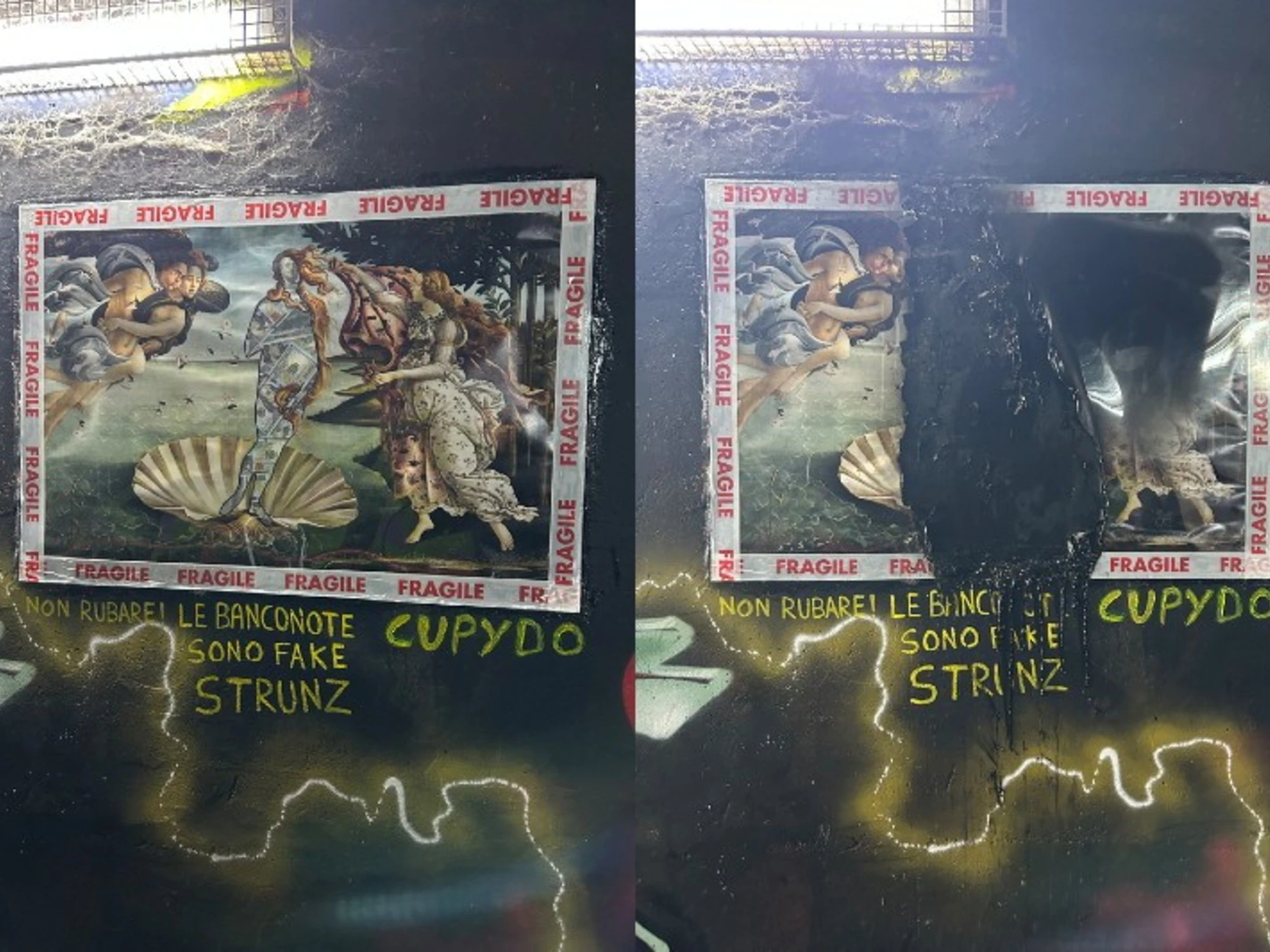 La Venere di Cupydo colpita ancora: l’opera simbolo del sottopasso di Molino Dorino data alle fiamme