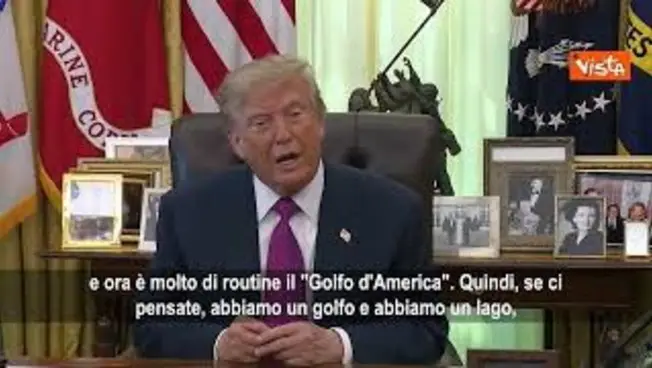 Leggi l'articolo: Trump: Abbiamo golfo e lago d'America, cambieremo nome 'Atlantico' per avere anche un oceano