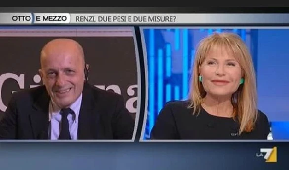 Tremenda Lilli Gruber, lo "frega" sul vestito della Santanchè. E Sallusti cede: "Mentre Daniela lo indossava..." / Video