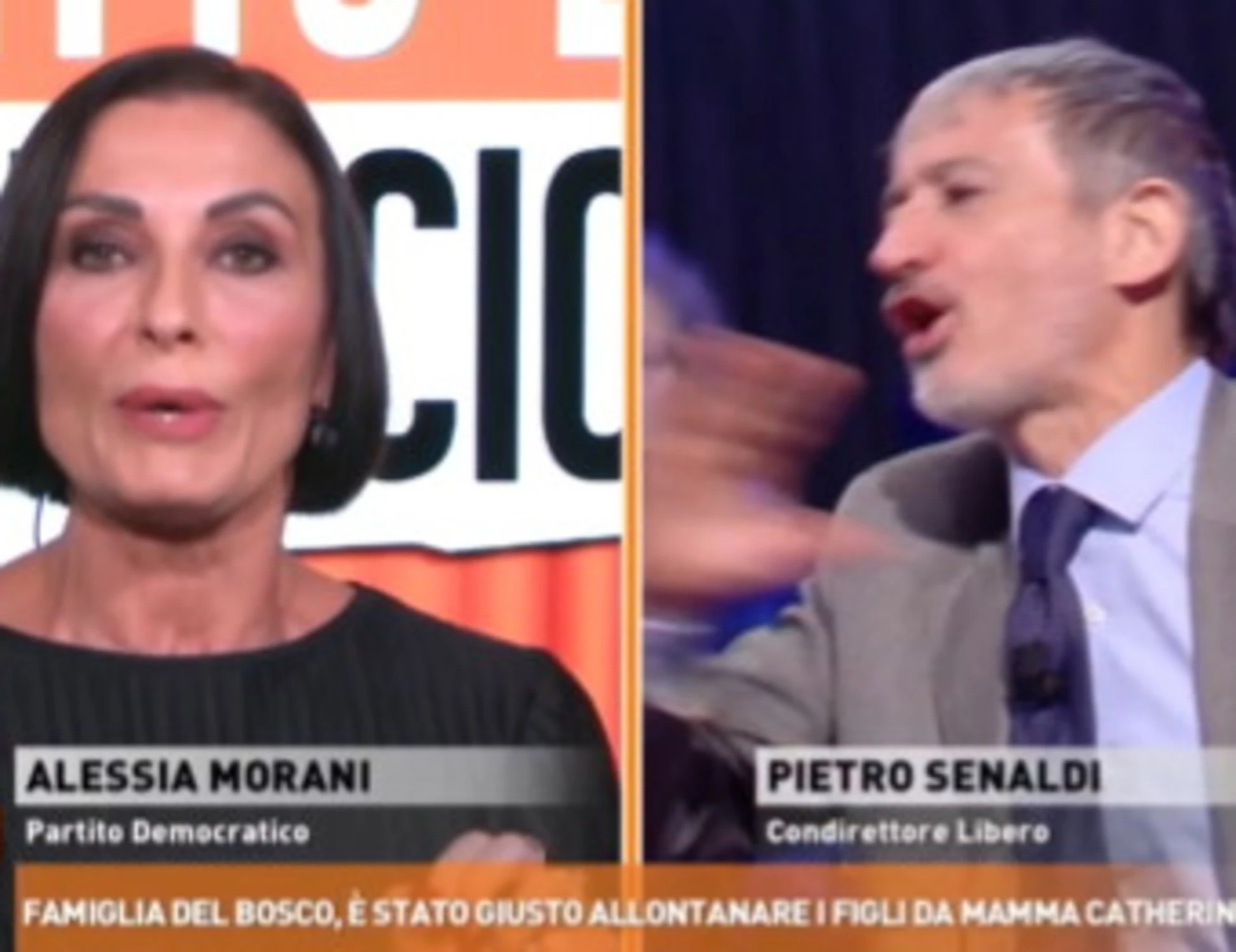 Dritto e rovescio, Senaldi inchioda la Morani: "Famiglia nel bosco? Cos'avete in testa voi"