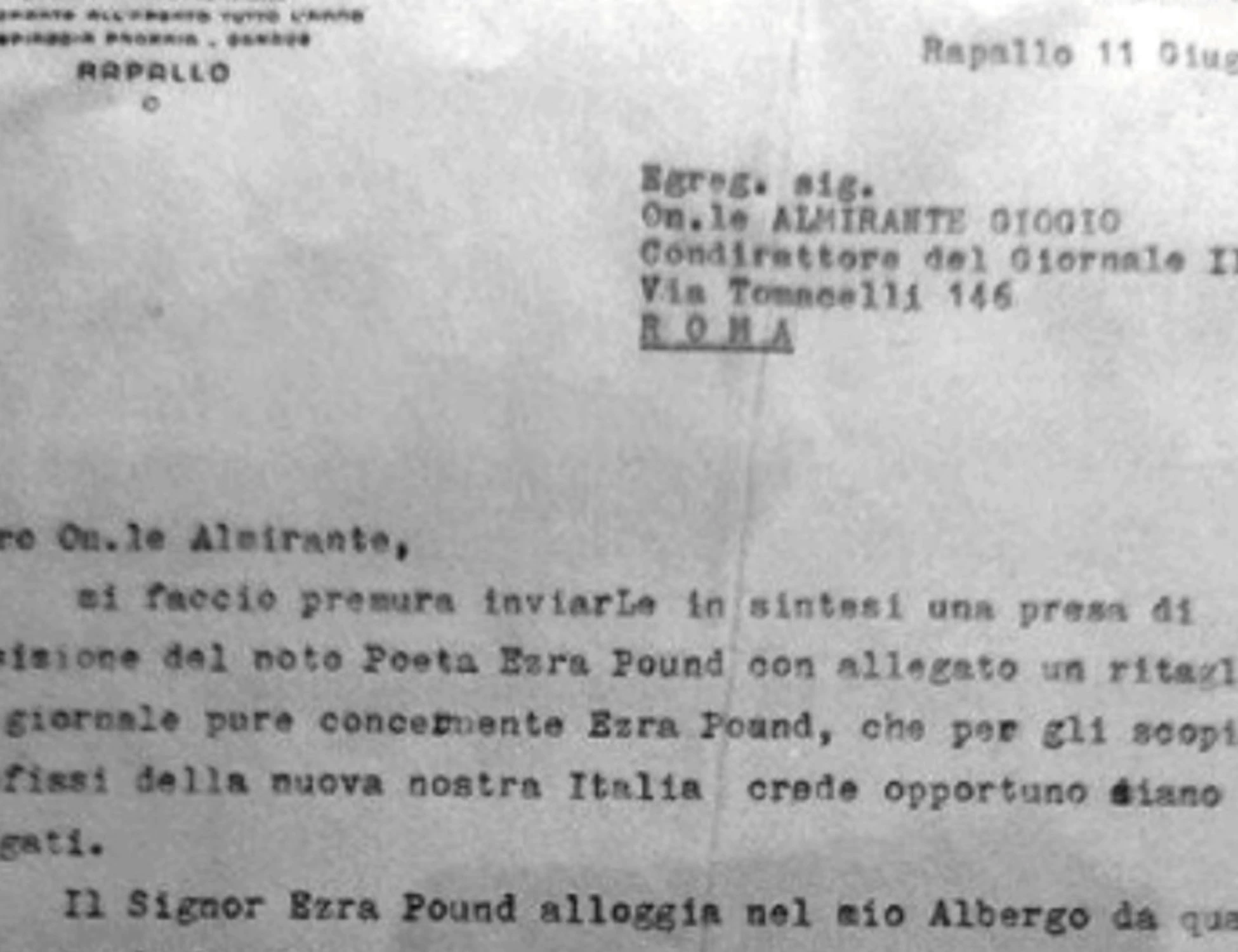 Ezra Pound, i consigli ad Almirante: "Devi fondare un nuovo partito"