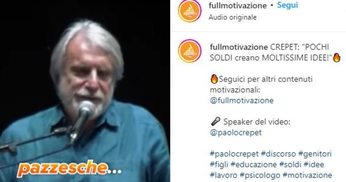 "Full motivazione", Paolo Crepet: "Quando hai pochi soldi ti vengono idee pazzesche"